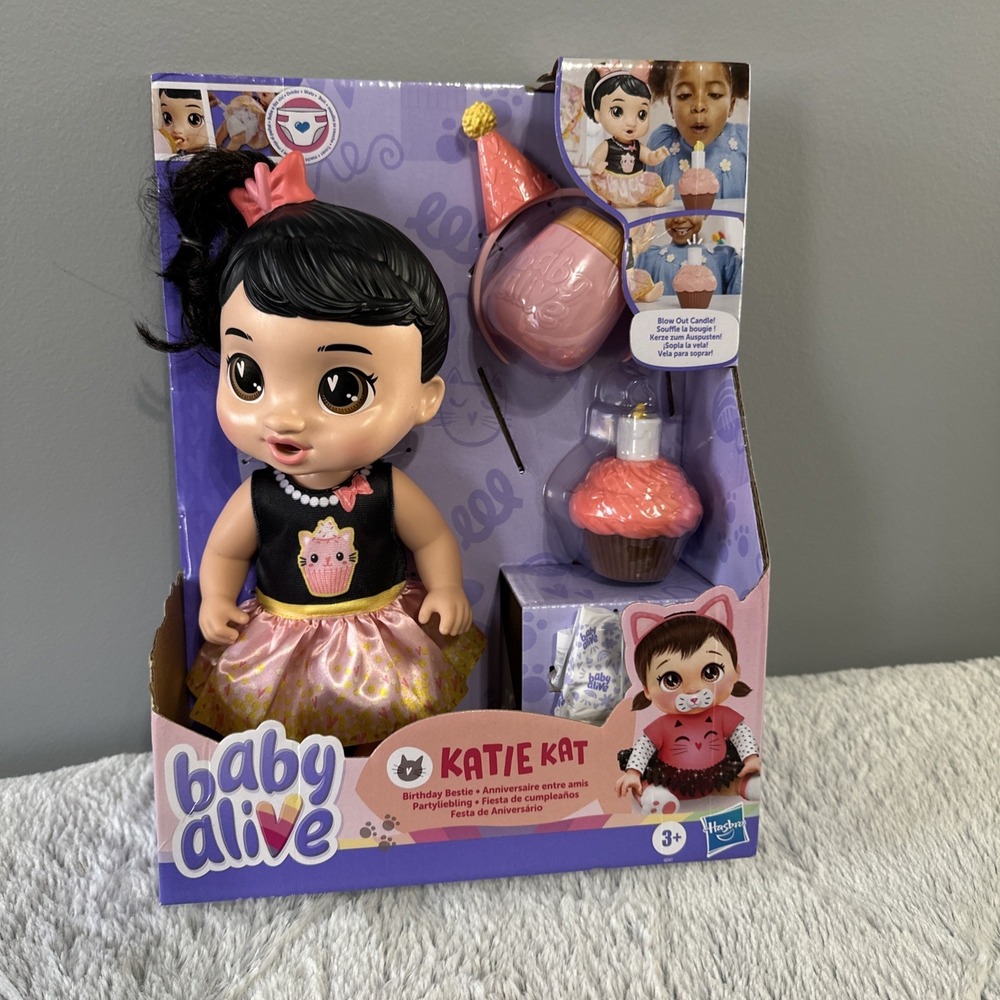 Baby Alive Birthday Bestie Strawberry Black Hair Katie Toy New With Tag